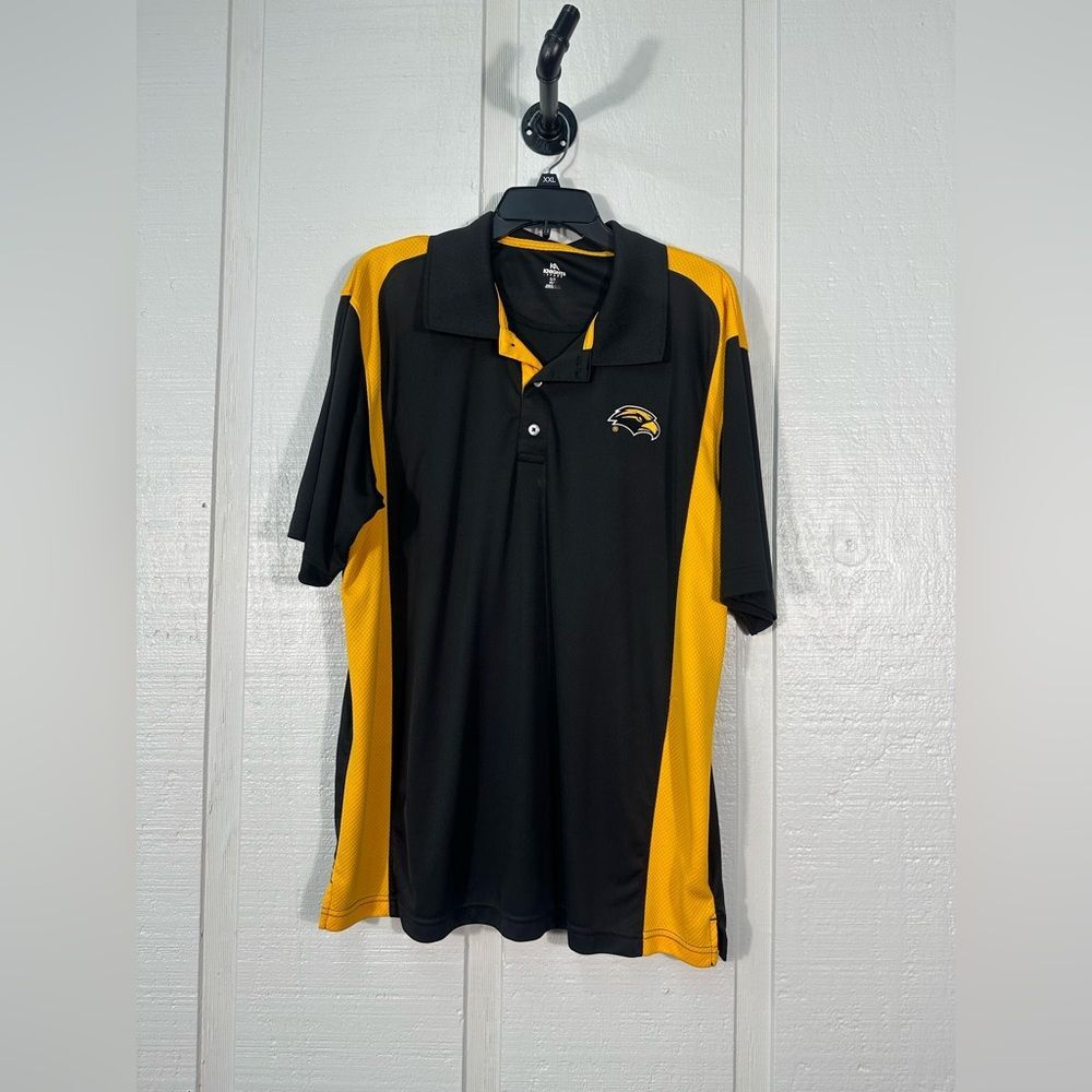 Knights Apparel Black and Gold Southern Miss Polo Size XL EUC